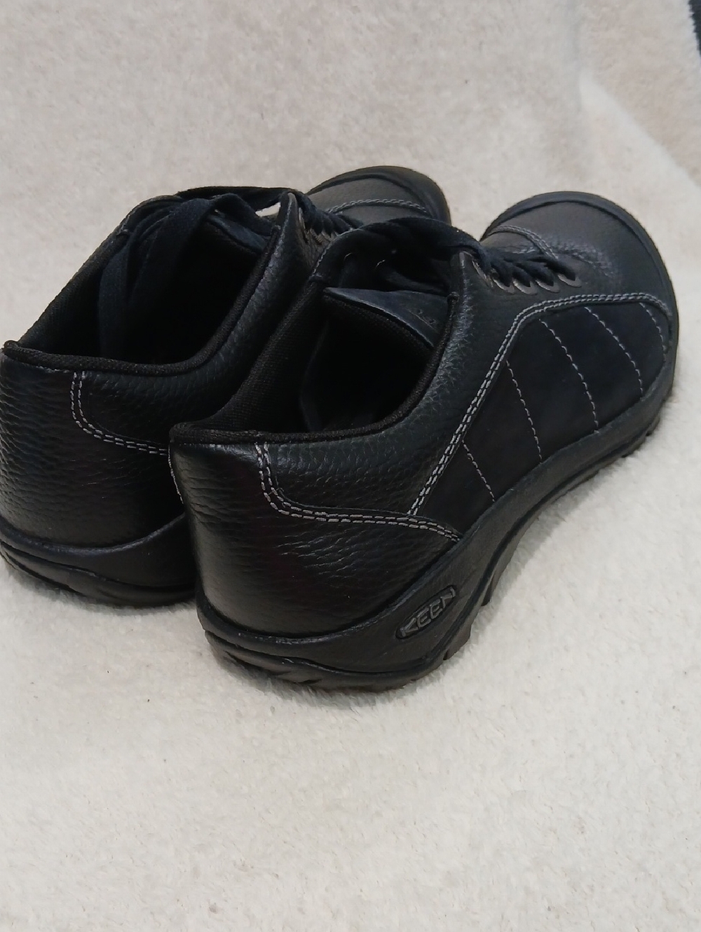 Women's Keen Presidio Black Leather Lace-Up Walking Shoes Sz 7.5 - Picture 2 of 9